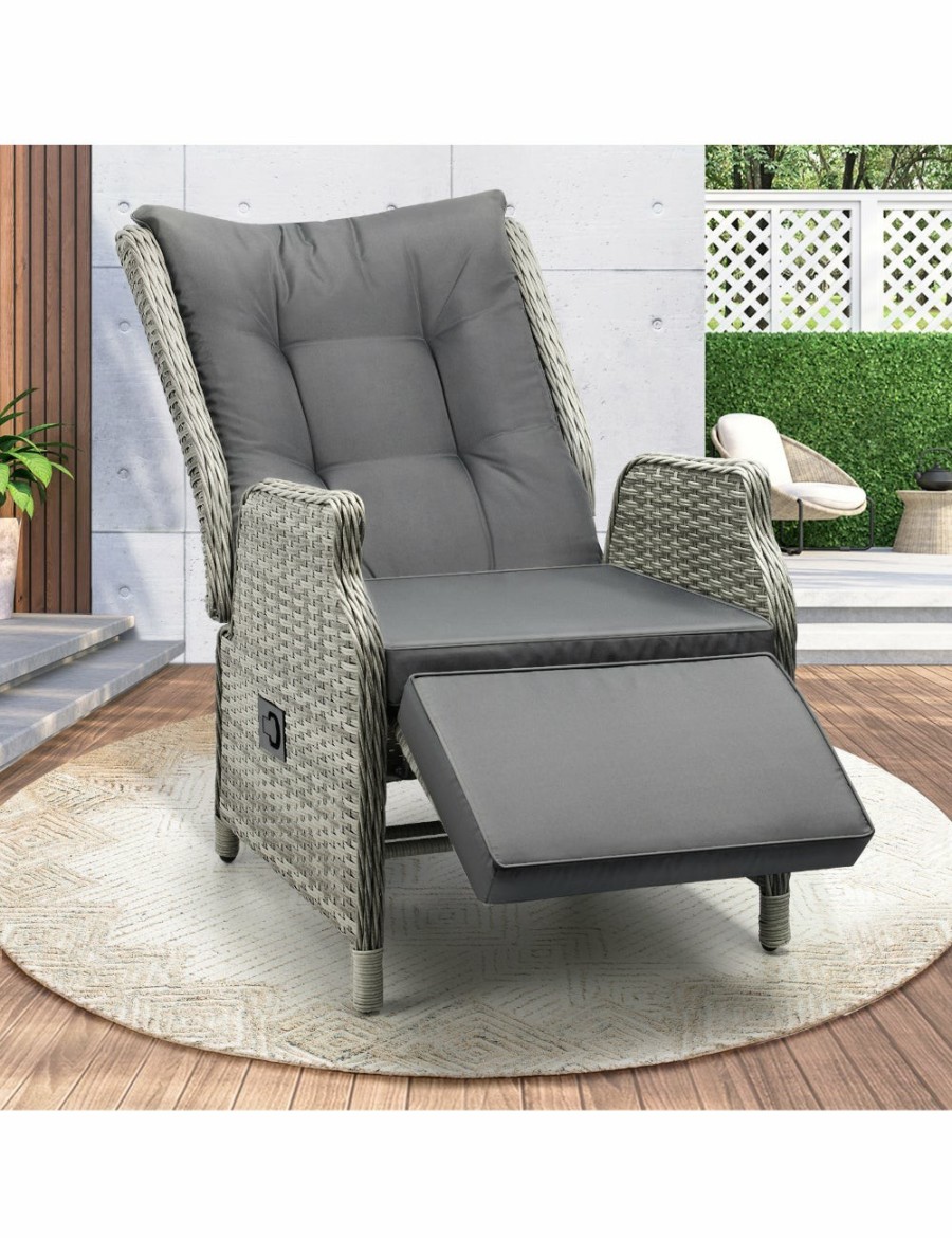 Outdoors Livsip | Livsip Recliner Chairs Outdoor Sun Lounge Wicker Garden Sofa Patio Furniture