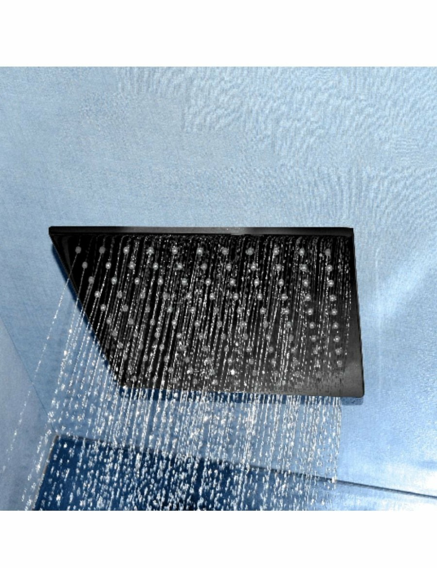 Home And Lifestyle HAIJUN Bathroom Fixtures | Showerhead: Palila: Shower Head - Square 200Mm Matt Black