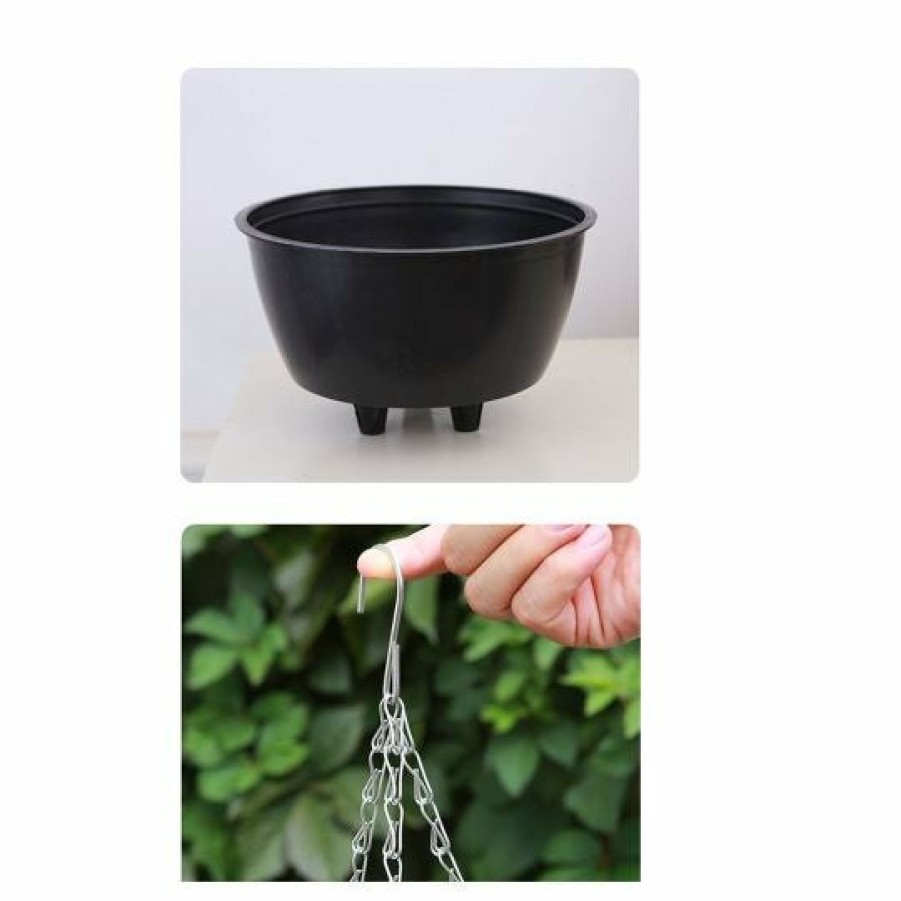 Outdoors Soga Garden Decor | Soga Coffee Small Hanging Resin Flower Pot Self Watering Basket Planter Outdoor Garden Decor