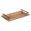 Home And Lifestyle Soga Serveware | Soga 39Cm Brown Rectangle Wooden Acacia Food Serving Tray Charcuterie Board Home Decor