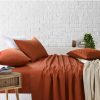 Home And Lifestyle Amsons Cotton Sheets | Amsons Royale Cotton Sheet Set - Fitted Flat Sheet With Pillowcases - Rust