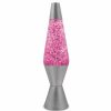 Home And Lifestyle UNBRANDED Lamps | Pink/Pink Glitter Lava Lamp Style Silver Retro Novelty Room Lighting Set 37Cm