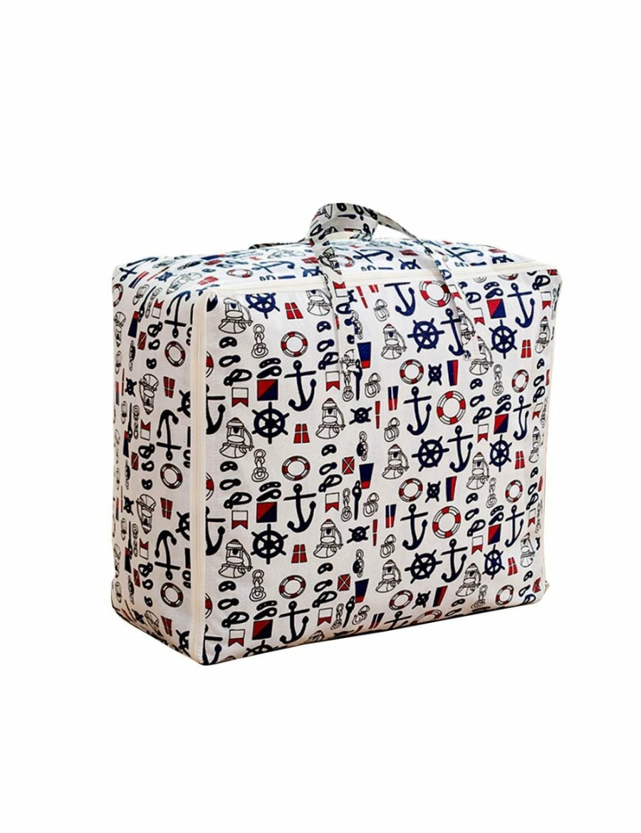 Home And Lifestyle Soga Luggage | Soga Nautical Icons Large Storage Luggage Bag Double Zipper Foldable Travel Organiser Essentials