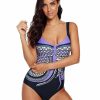 Women Fashion Boutique Onepiece | Purple Tribal Print One Piece Swimsuit