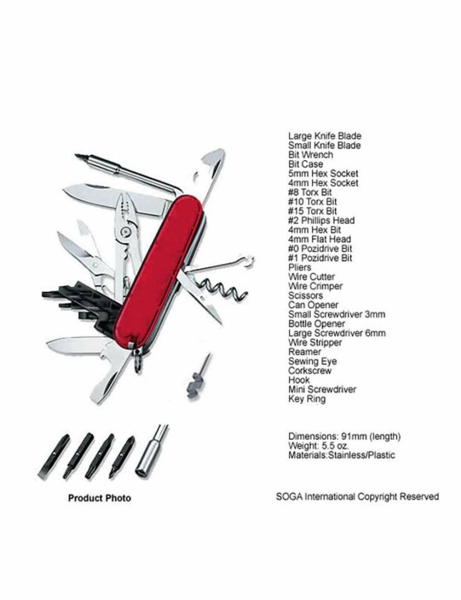 Home And Lifestyle Soga Food Preparation | Soga Multi Function Army Knife Tool Swiss Style 107