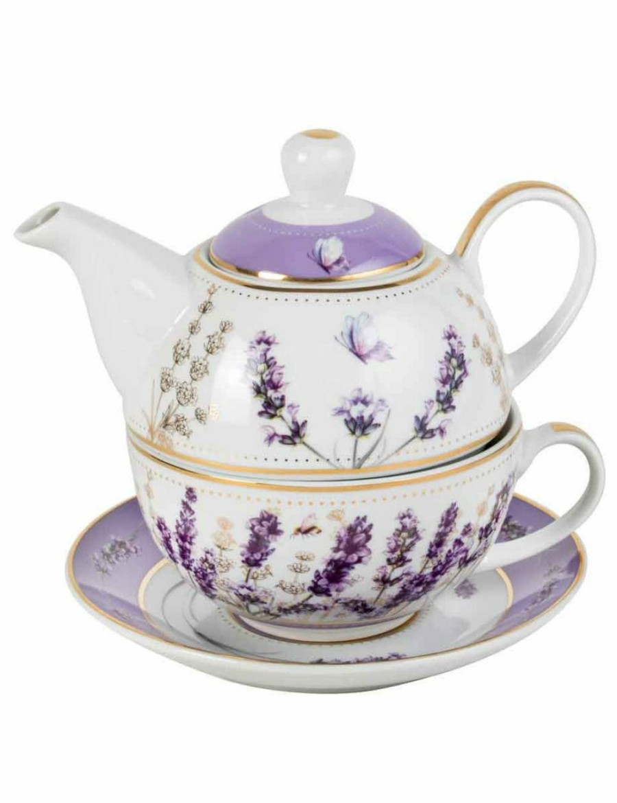 Home And Lifestyle UNBRANDED Tea & Coffee | Lavender Dreams 350Ml/450Ml Decorative Porcelain Tea For One Set Teapot/Saucer