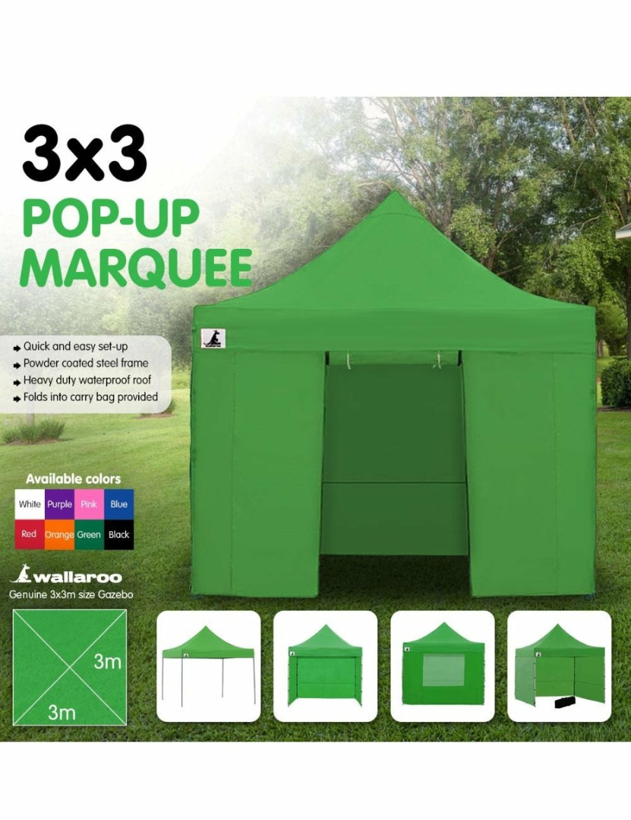 Outdoors Wallaroo | Gazebo Tent Marquee 3X3 Popup Outdoor Wallaroo - Green