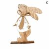 Home And Lifestyle HOD Health & Home Statues & Ornaments | Wooden Easter Bunnies Rabbit Easter Decorations Desktop Ornaments- C