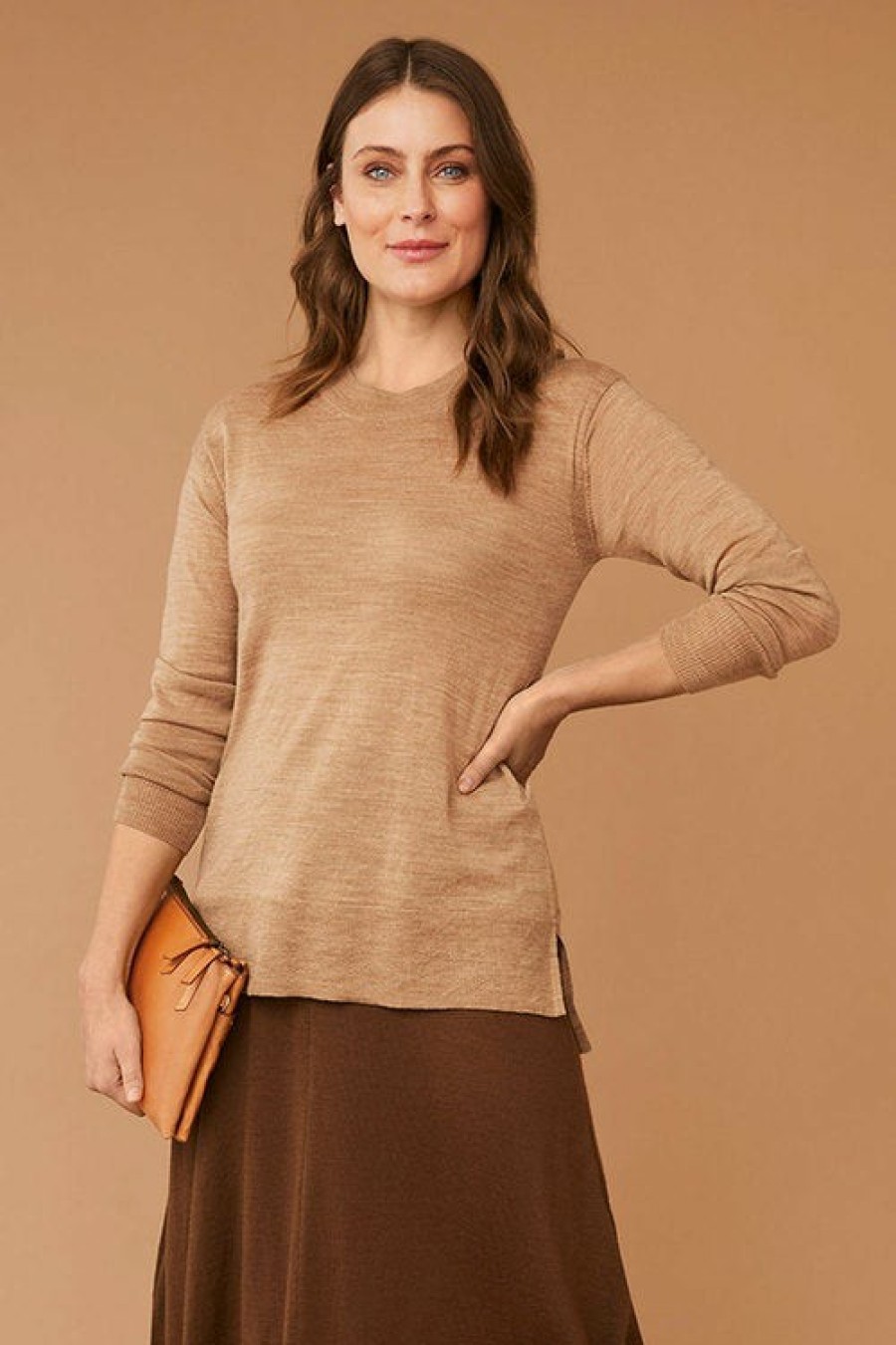 Women EziBuy Merino & Lambswool | Capture Merino Round Neck Sweater