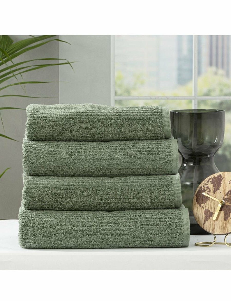 Home And Lifestyle Renee Taylor Towel Sets | Renee Taylor Cobblestone 650 Gsm Cotton Ribbed Towel Packs 4Pc Bath Towel