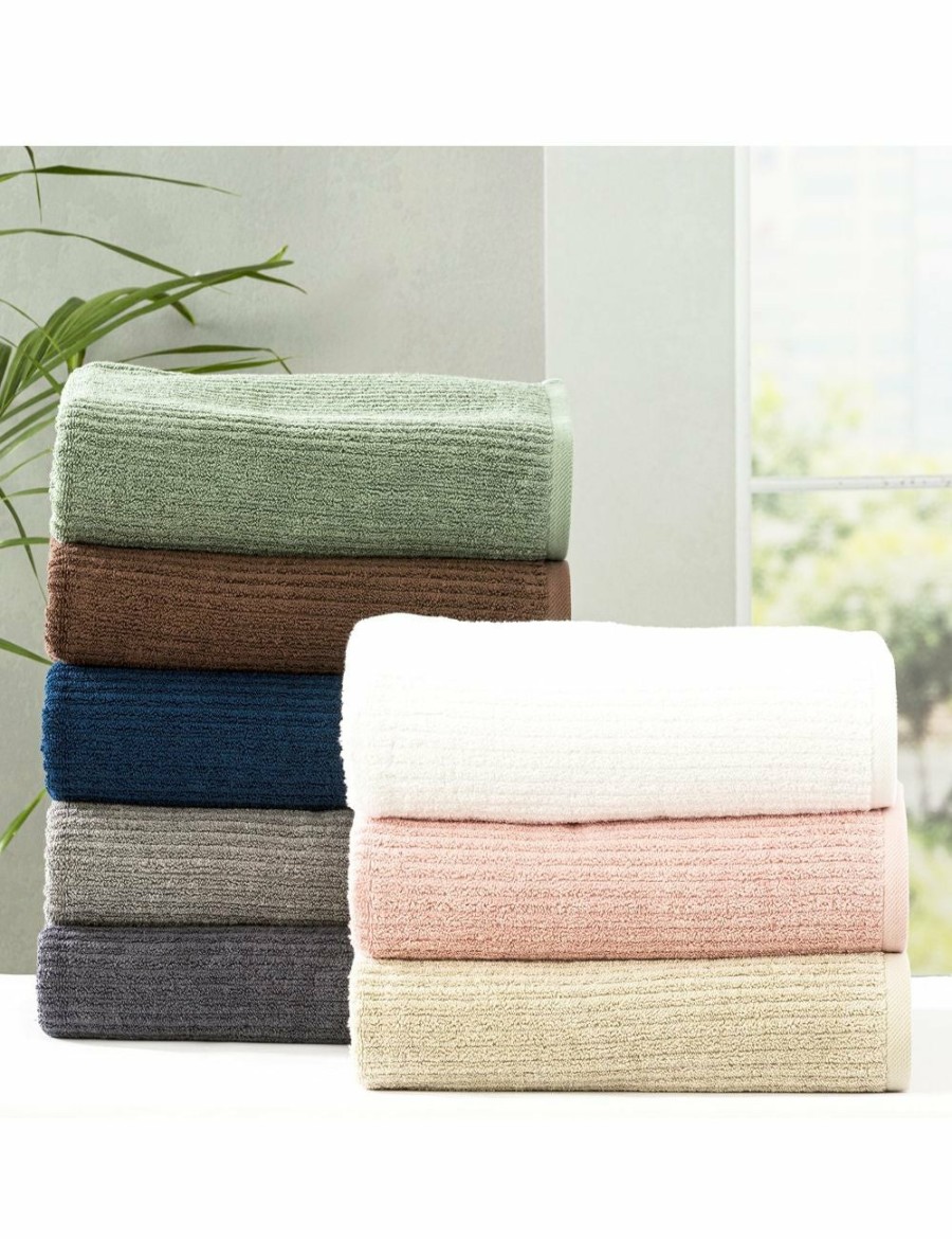 Home And Lifestyle Renee Taylor Towel Sets | Renee Taylor Cobblestone 650 Gsm Cotton Ribbed Towel Packs 4Pc Bath Towel