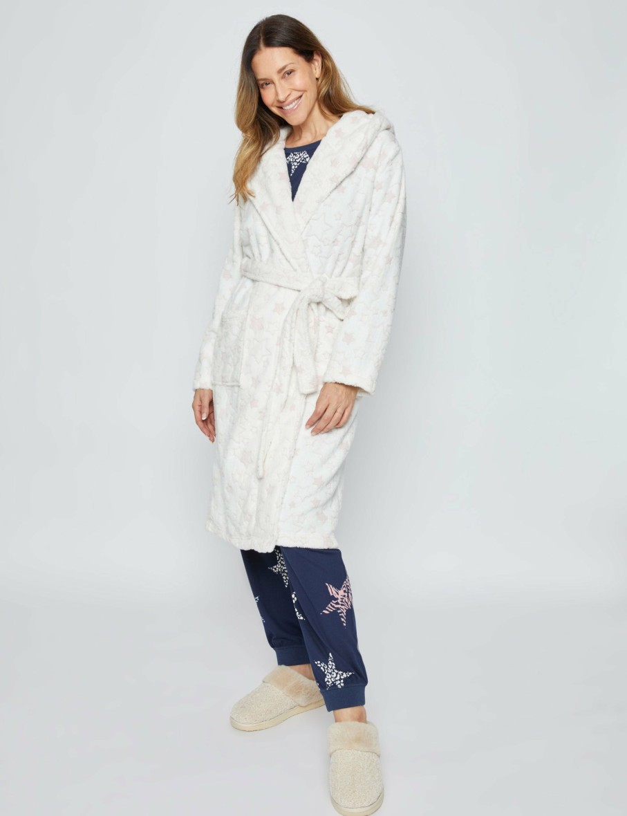 Women Millers Robes | Millers Long Sleeve Printed Textured Robe With Hood