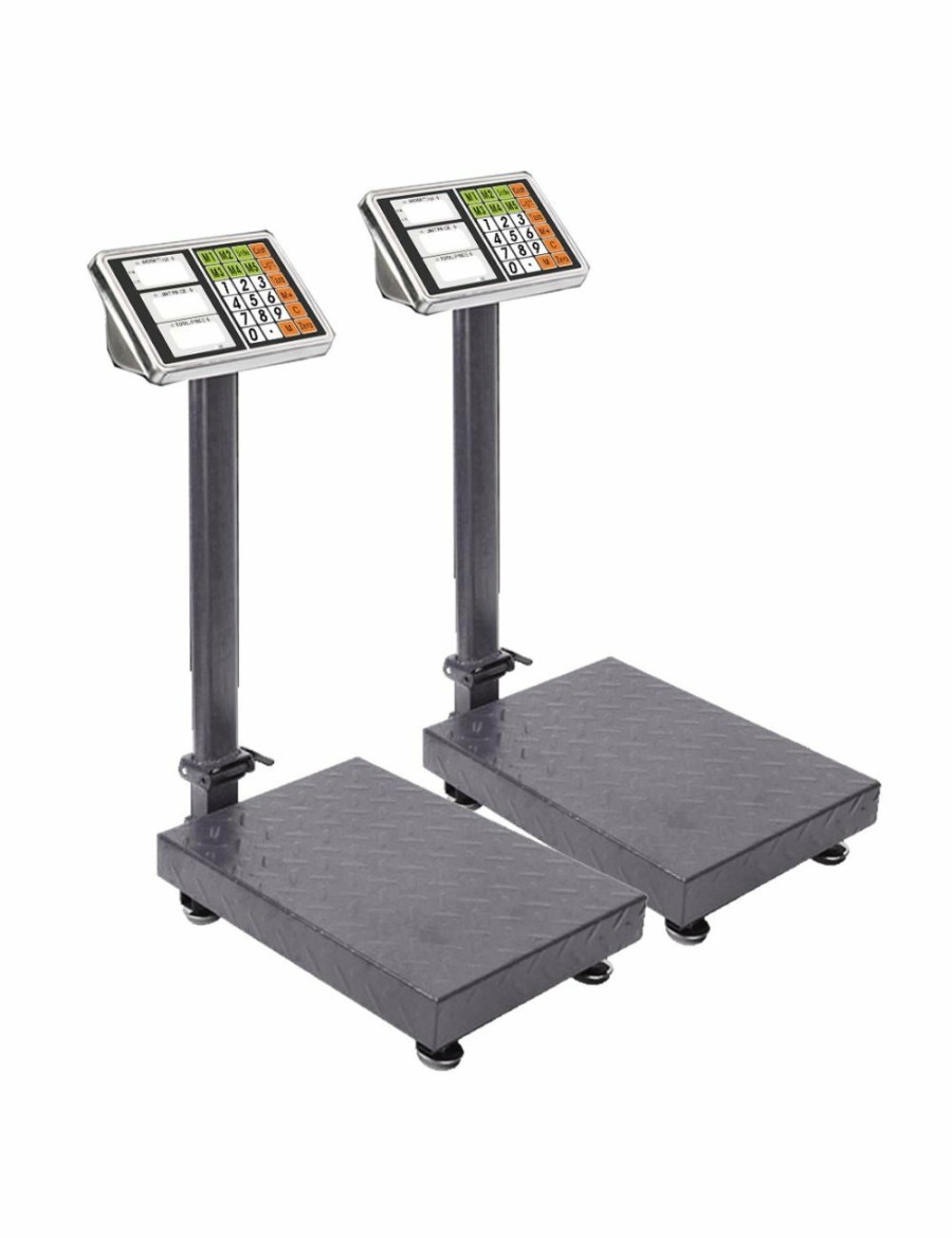 Sport & Fitness Soga Weights | Soga 2X 150Kg Electronic Digital Platform Scale Computing Shop Postal Weight Black