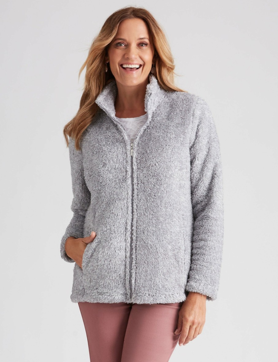 Women Millers Jackets | Millers Long Sleeve Coral Fleece Zip Through