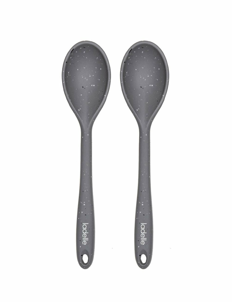 Home And Lifestyle LADELLE Cooking Utensils | 2X Ladelle Craft Grey Speckled Kitchenware Silicone Spoon Serving Utensil