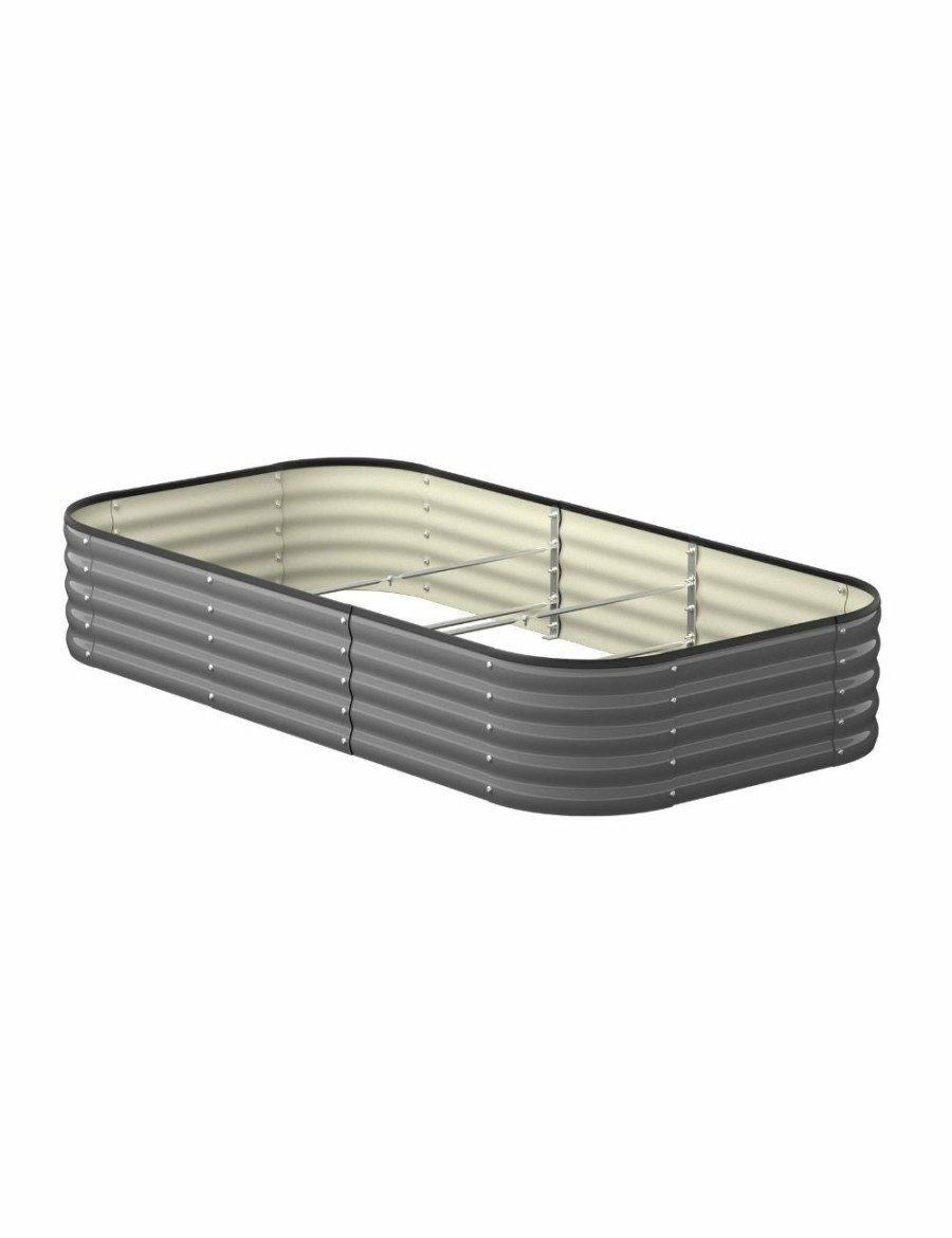 Home And Lifestyle Livsip Pots & Planers | Livsip 9-In-1 Raised Garden Bed Modular Kit Planter Oval Galvanised Steel 40Cm H