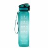 Home And Lifestyle HOD Health & Home Reusable Items | Drink Bottles 1L Leakproof Drinking Water Bottle Outdoor Bpa Free With Time Marker Sport Bottle - Green