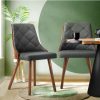 Home And Lifestyle Oikiture Chairs | Oikiture Dining Chairs Wooden Chair Kitchen Cafe Faux Linen Fabric Padded Seatx2