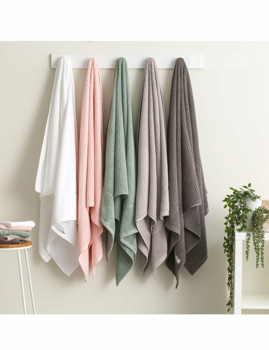 Home And Lifestyle Renee Taylor Towel Sets | Renee Taylor Cambridge 650 Gsm Textured 5 Piece Pack Fossil