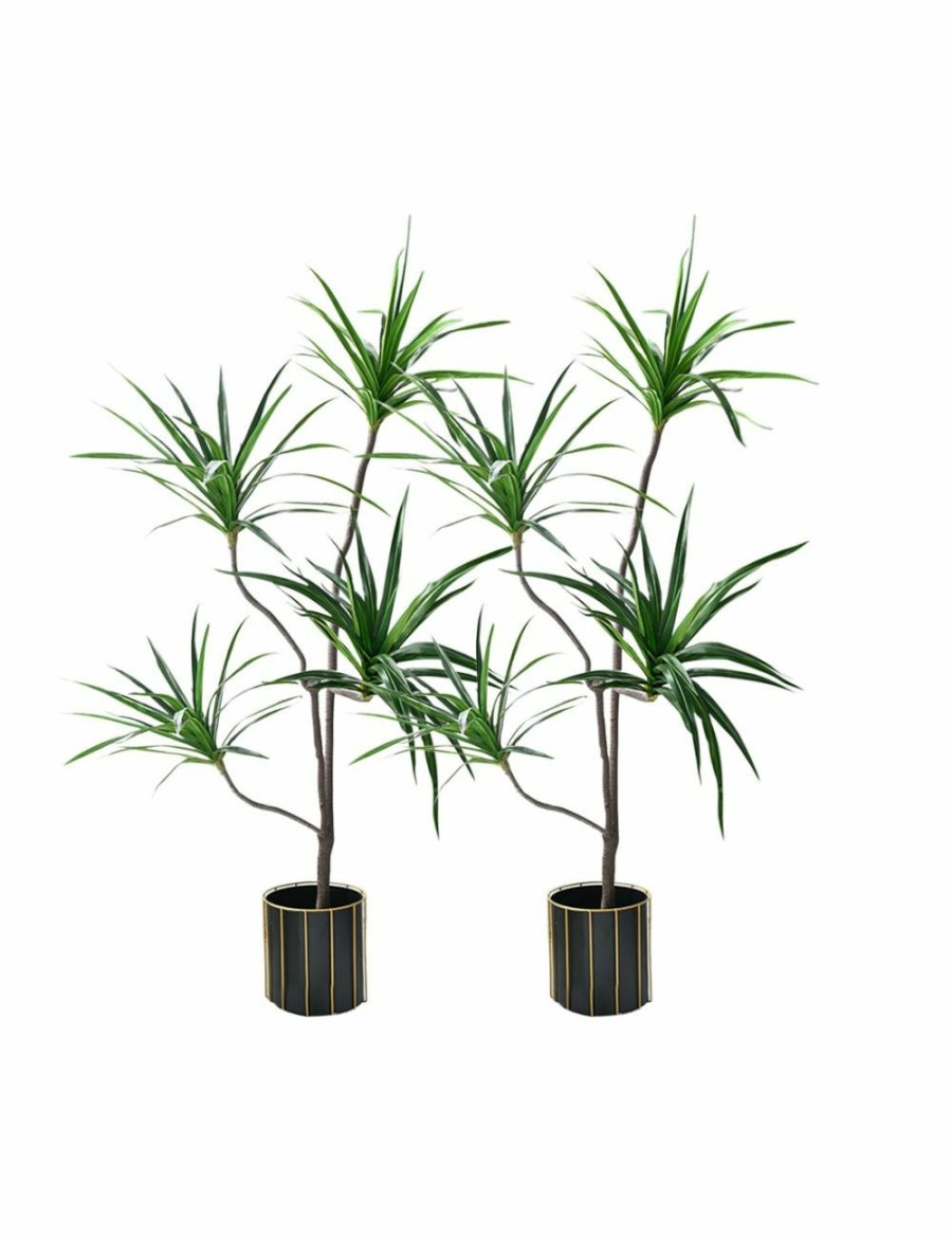 Home And Lifestyle Soga Artifical Plants | Soga 2X 180Cm Green Artificial Indoor Brazlian Iron Tree Fake Plant Decorative 4 Heads