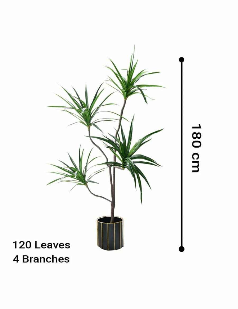 Home And Lifestyle Soga Artifical Plants | Soga 2X 180Cm Green Artificial Indoor Brazlian Iron Tree Fake Plant Decorative 4 Heads