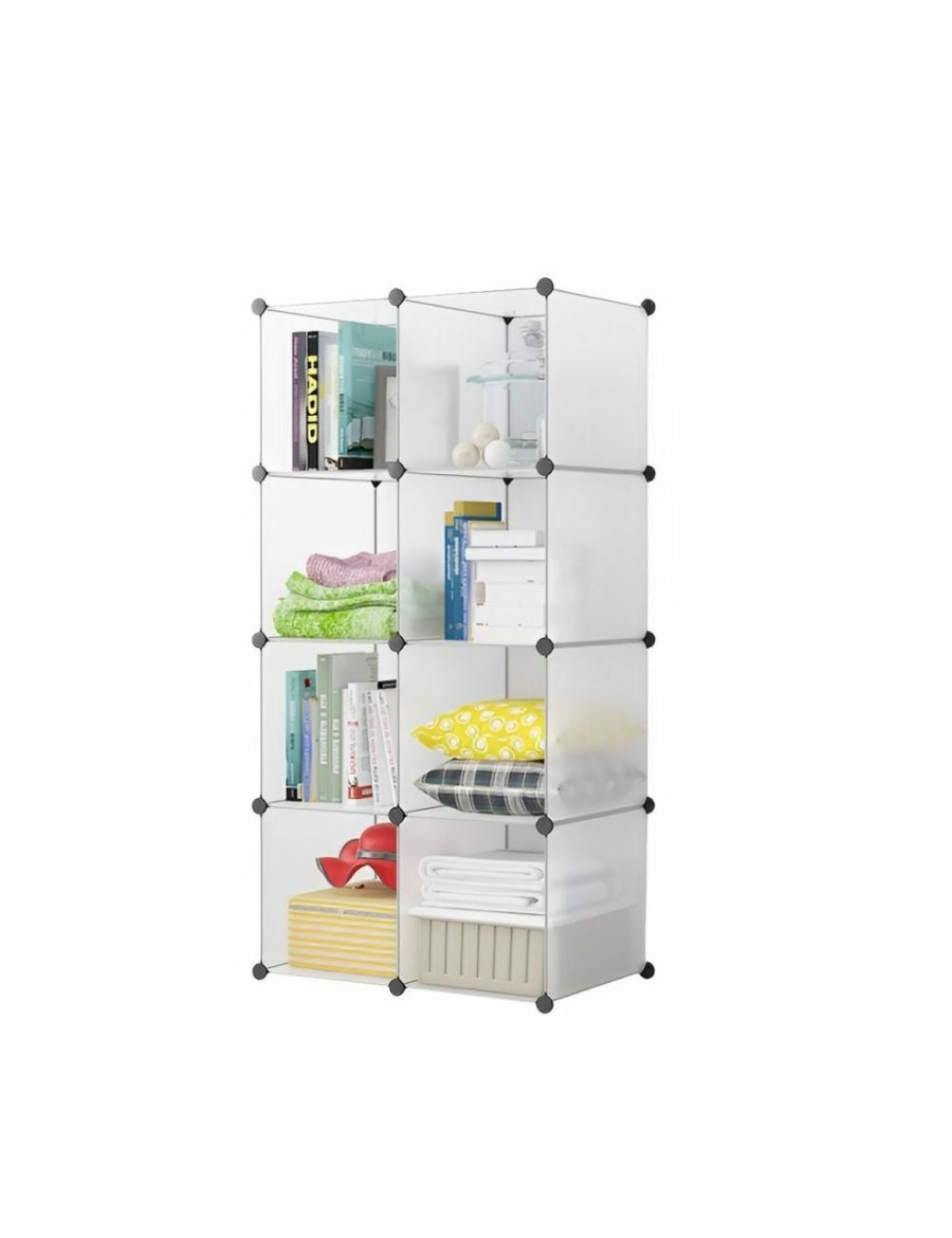 Home And Lifestyle Soga Bedroom Storage | Soga 8-Cube Transparent Shelf Box Portable Cubby Diy Storage Shelves Modular Closet Organiser