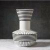 Home And Lifestyle HOD Health & Home Vases & Bowls | Geometric Black And White Striped Ceramic Vase Home Decor - 23X23.34Cm