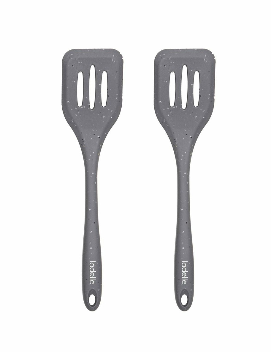 Home And Lifestyle LADELLE Cooking Utensils | 2X Ladelle Craft Grey Speckled Silicone Slotted Turner Cooking/Serving Utensil