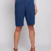 Women Millers Shorts | Millers Knee Length Button Trim Linen Shorts