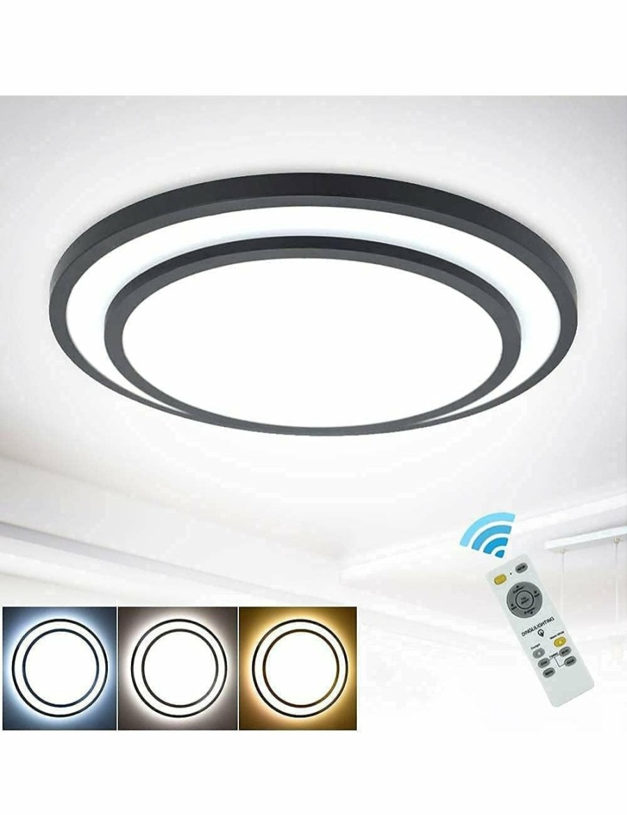 Home And Lifestyle VIKUS Shades & Fixtures | 48W Led Ceiling Light Fixture, Flush Mount, Dining Room, Living Room, Company, Hotel, 3 Color, Dimmable, Remote Control