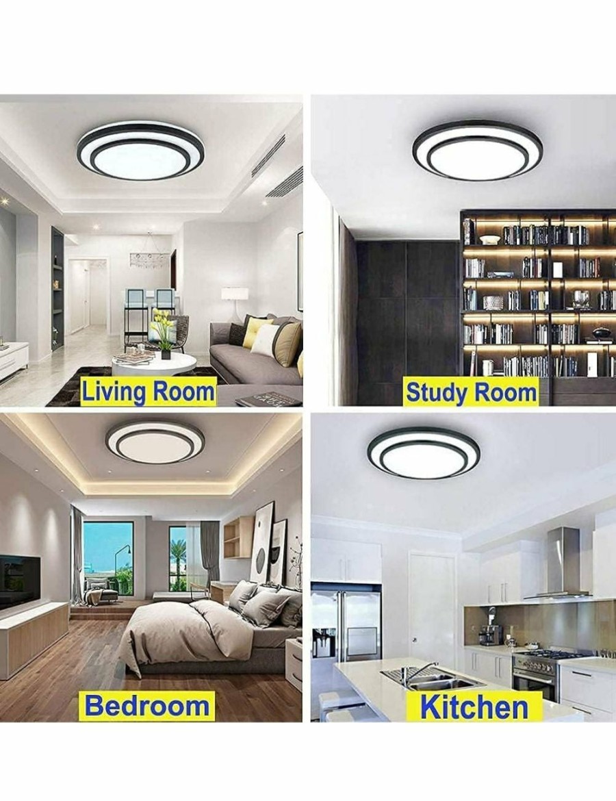 Home And Lifestyle VIKUS Shades & Fixtures | 48W Led Ceiling Light Fixture, Flush Mount, Dining Room, Living Room, Company, Hotel, 3 Color, Dimmable, Remote Control