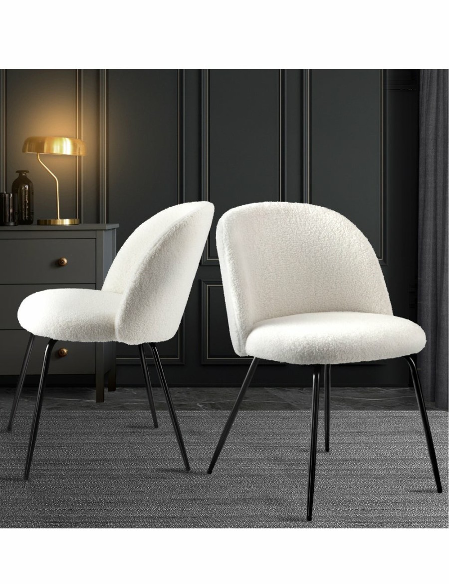 Home And Lifestyle Oikiture Chairs | Oikiture Dining Chairs Accent Chair Armchair Kitchen Upholstered Exclusive White