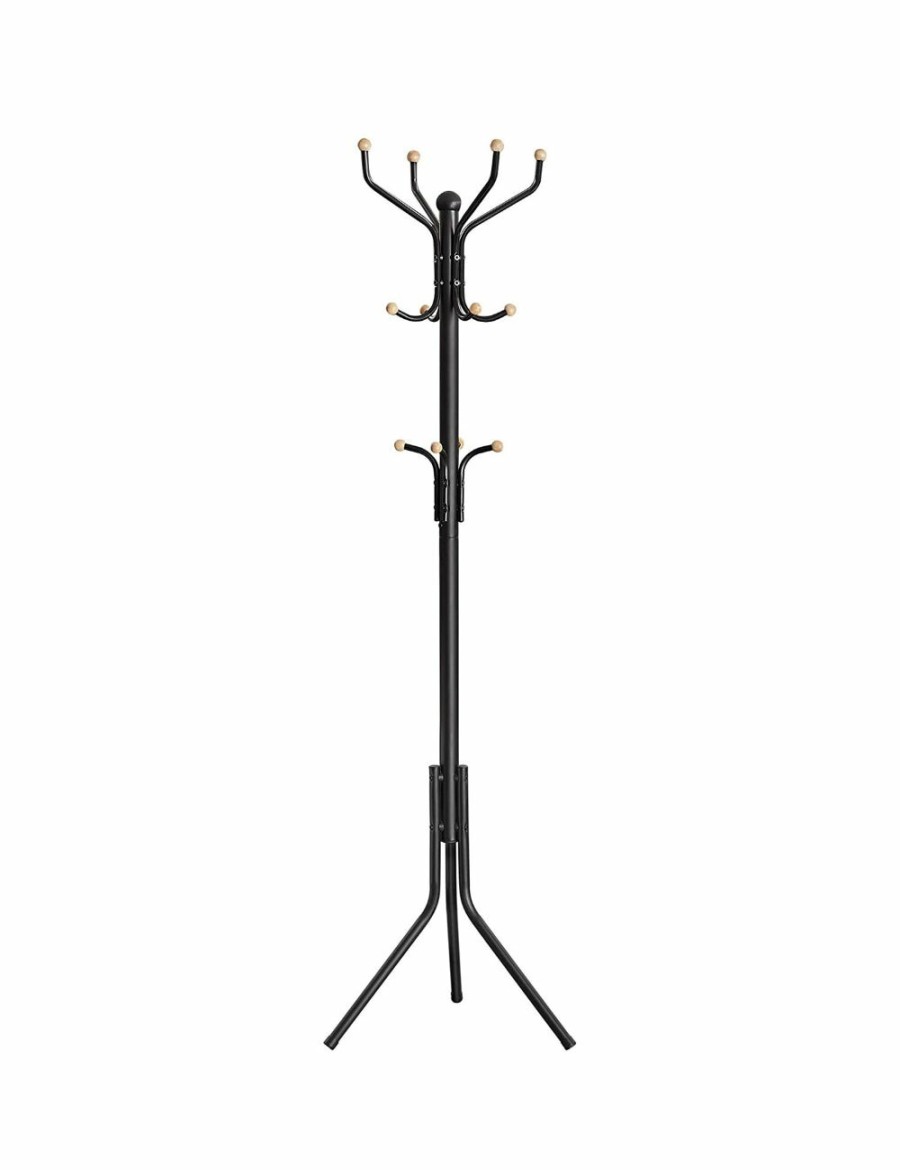 Home And Lifestyle SONGMICS Hallway Furniture | Songmics Metal Coat Rack 182 Cm Tall Hall Tree Black