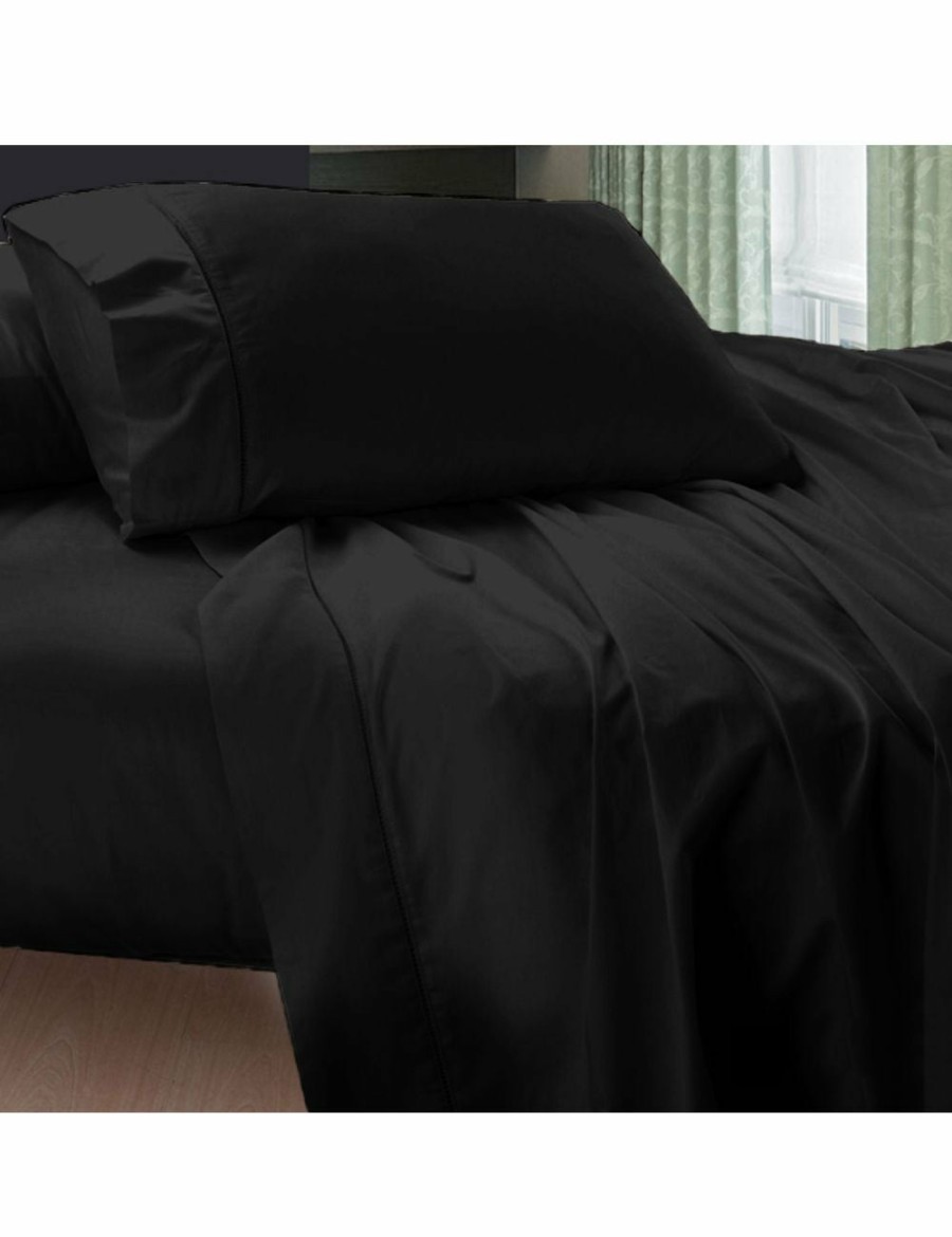 Home And Lifestyle Assorted Brands Cotton Sheets | 400Tc Egyptian Cotton Sheet Set Jet Black