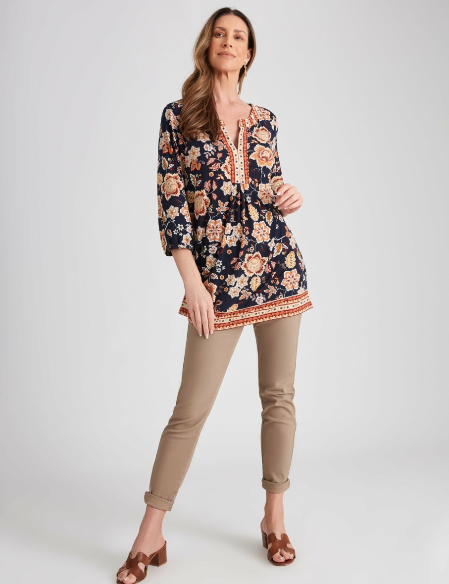 Women Millers Tunics | Millers 3/4 Sleeve Printed Tunic Top