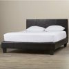 Home And Lifestyle Melbournians Furniture Beds | Double Size Leatheratte Bed Frame In Black Colour With Metal Joint Slat Base