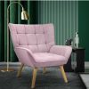 Home And Lifestyle Oikiture Armchairs & Sofas | Oikiture Armchair Accent Chairs Sofa Lounge Fabric Upholstered Tub Chair Pink