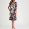 Women Millers Midi Dresses | Millers 3/4 Sleeve Printed Knee Length Dress With Side Tie