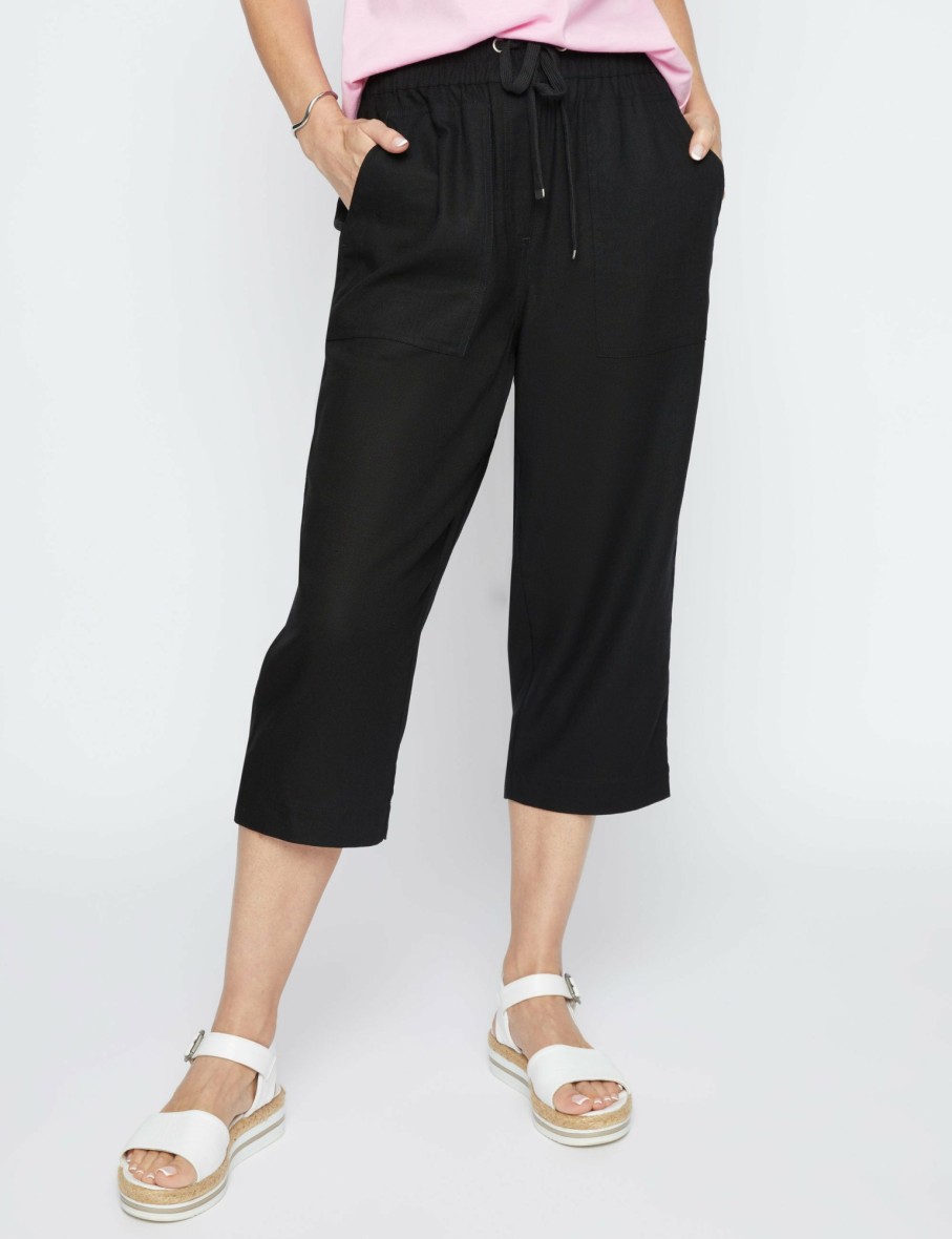 Women Millers Crops & Capris | Millers Crop Length Patch Pocket Linen Blend Pant