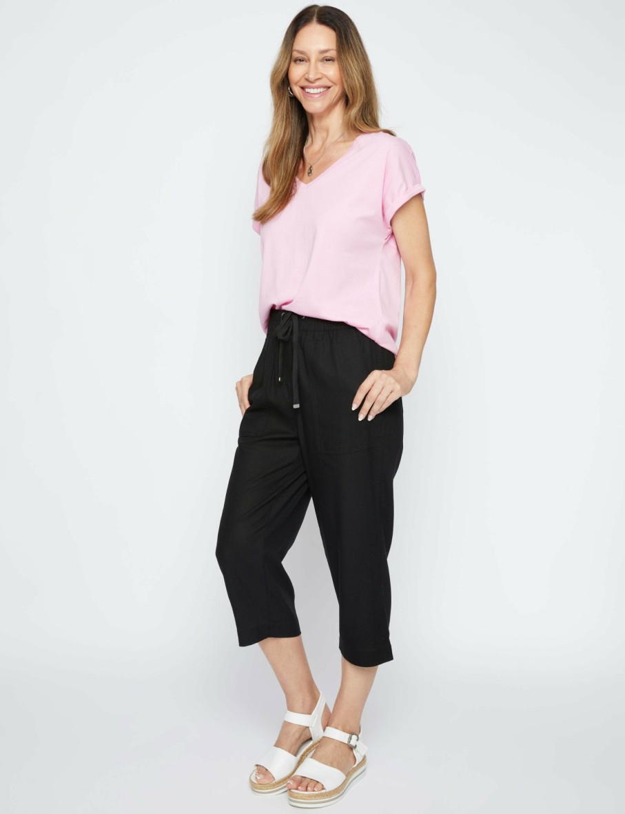 Women Millers Crops & Capris | Millers Crop Length Patch Pocket Linen Blend Pant