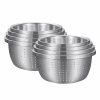 Home And Lifestyle Soga Kitchen & Laundry Fixtures | Soga 2X Stainless Steel Nesting Basin Colander Perforated Kitchen Sink Washing Bowl Metal Basket Strainer Set Of 4