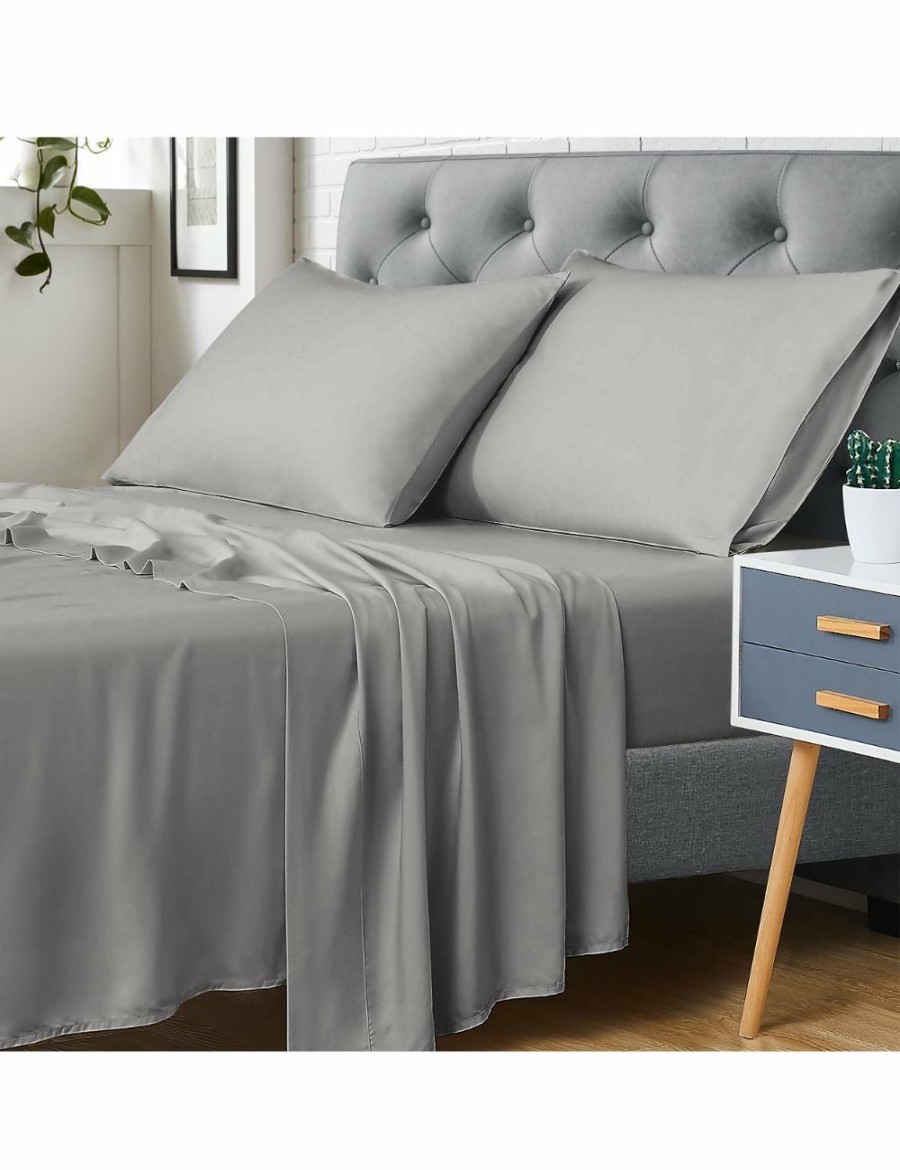 Home And Lifestyle Bedding N Bath Cotton Sheets | 100% Pure Organic Cotton Sheet Set Silver