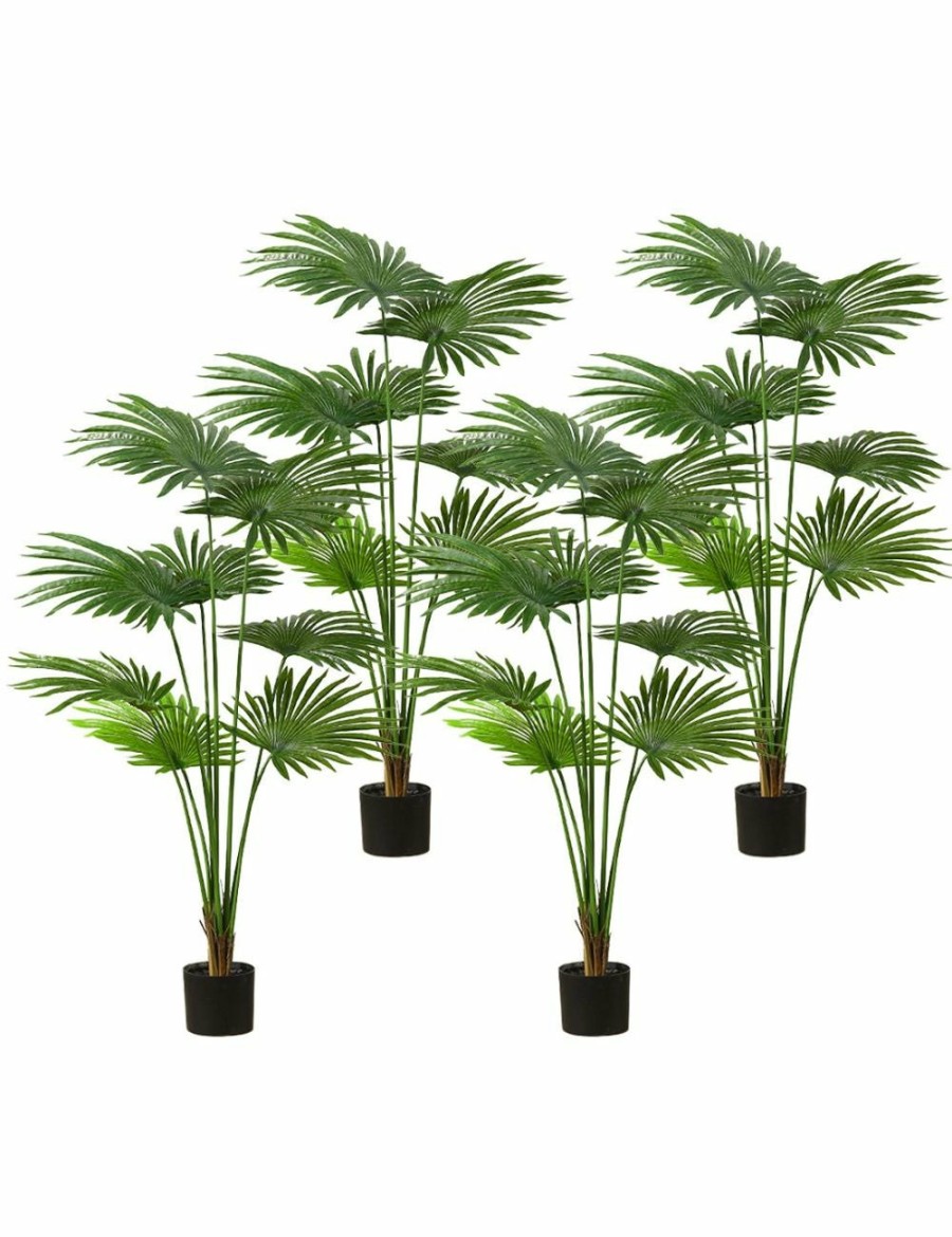 Home And Lifestyle Soga Artifical Plants | Soga 4X 150Cm Artificial Natural Green Fan Palm Tree Fake Tropical Indoor Plant Home Office Decor