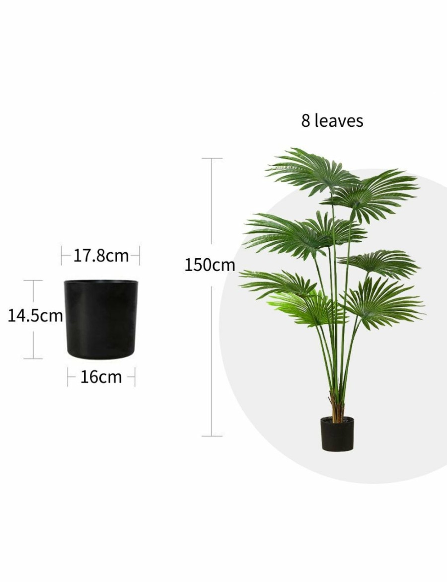 Home And Lifestyle Soga Artifical Plants | Soga 4X 150Cm Artificial Natural Green Fan Palm Tree Fake Tropical Indoor Plant Home Office Decor