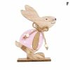 Home And Lifestyle HOD Health & Home Statues & Ornaments | Wooden Easter Bunnies Rabbit Easter Decorations Desktop Ornaments- F