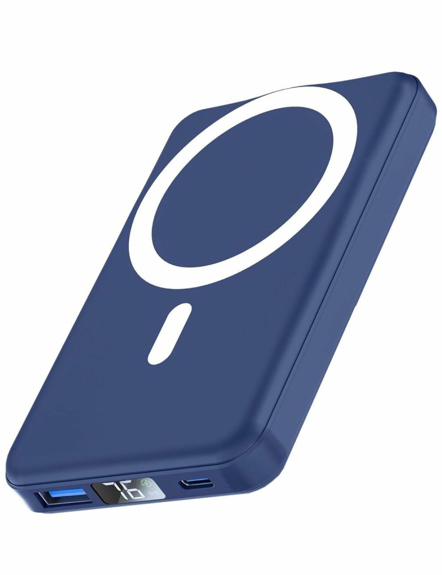 Home And Lifestyle TODO Powerbanks | Magnetic Power Bank Wireless Charger 10000Mah 22.5W Led Display Type-C Magsafe Charge - Blue