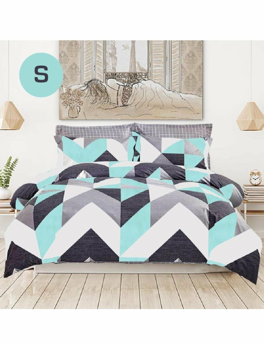 Home And Lifestyle Luxor Quilt Cover Sets | Luxor Chevron Design Cotton Quilt Cover Set