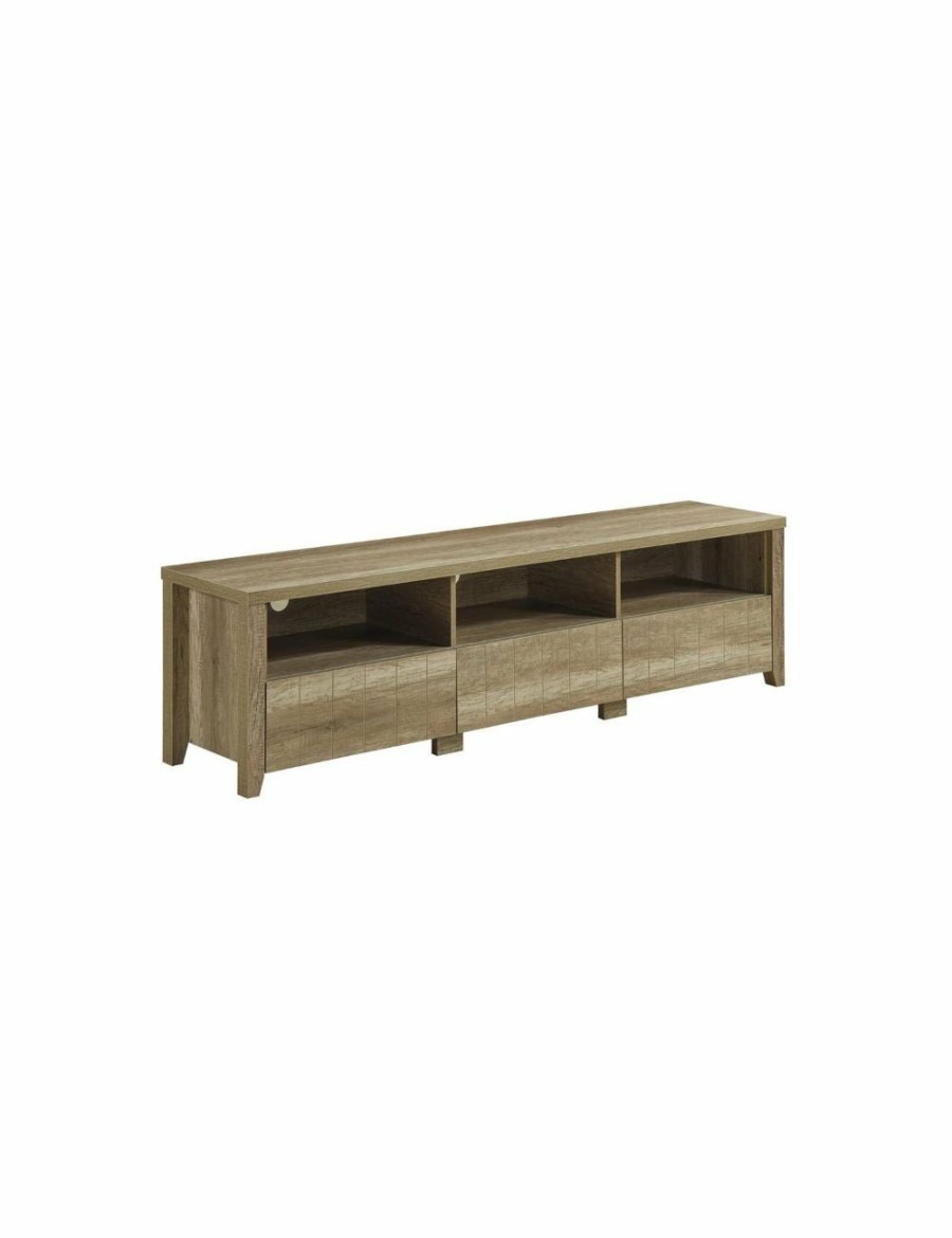 Home And Lifestyle Melbournians Furniture Entertainment Units | Tv Cabinet 3 Storage Drawers With Shelf Natural Wood Like Mdf Entertainment Unit In Oak Colour