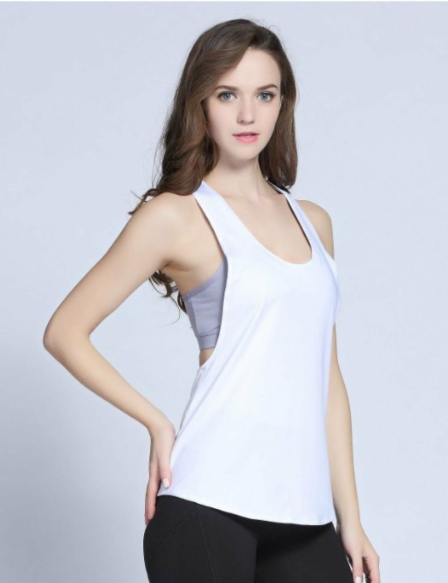 Sport & Fitness SPORX | Sporx Women'S Quick Dry Yoga Tanks Tops Sleeveless White