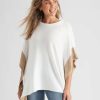 Women Rockmans Wraps & Ponchos | Rockmans Elbow Sleeve True Knitwear Poncho Buttons